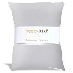 Happyluxe Odyssey Travel Pillow for Long Flights - Soft, Small, Alternative to Down and Memory Foam. 17 x 13in - Made in The USA, Silver Gray Airplane Pillow for Adults Sleeping, Camping or Nap
