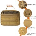 SMONT Tactical Toiletry Bag for Men Travel, Hanging Dopp Kit Shaving Hygiene Bag for Traveling Bathroom Brown