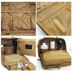 SMONT Tactical Toiletry Bag for Men Travel, Hanging Dopp Kit Shaving Hygiene Bag for Traveling Bathroom Brown
