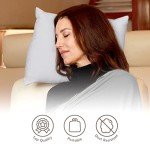 Happyluxe Odyssey Travel Pillow for Long Flights - Soft, Small, Alternative to Down and Memory Foam. 17 x 13in - Made in The USA, Silver Gray Airplane Pillow for Adults Sleeping, Camping or Nap
