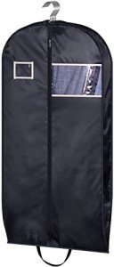 SLEEPING LAMB Water Resistant Suit Bags for Men Travel Gusseted Garment Bags Foldable Closet Hanging Clothes Storage for Coats, Jackets, Shirts, 43'', Black