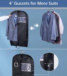 SLEEPING LAMB Water Resistant Suit Bags for Men Travel Gusseted Garment Bags Foldable Closet Hanging Clothes Storage for Coats, Jackets, Shirts, 43'', Black