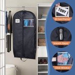 SLEEPING LAMB Water Resistant Suit Bags for Men Travel Gusseted Garment Bags Foldable Closet Hanging Clothes Storage for Coats, Jackets, Shirts, 43'', Black