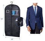 SLEEPING LAMB Water Resistant Suit Bags for Men Travel Gusseted Garment Bags Foldable Closet Hanging Clothes Storage for Coats, Jackets, Shirts, 43'', Black