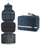 Maliton Toiletry Bag for Men & Women Large Toiletry Bags for Traveling Hanging Toiletry Bag Hygiene Bag with 4 Compartments Waterproof Bathroom Shower Bag (Navy Blue)