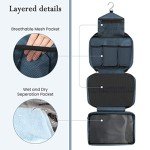 Maliton Toiletry Bag for Men & Women Large Toiletry Bags for Traveling Hanging Toiletry Bag Hygiene Bag with 4 Compartments Waterproof Bathroom Shower Bag (Navy Blue)