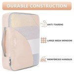 10 Set/8 Set Packing Cubes for Travel, Gifts for Women Mom,Anti-Tearing Suitcase Organizer for Luggage with Shoe & Hanging Toiletry Bag,OlarHike Vacation Essentials & Accessories for Cruise Ship,Cream
