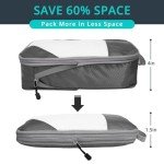NICOSHOW 6 Set Compression Packing Cubes for Travel - Compressible, Lightweight, and Space-Saving Packing Cubes, Travel Essentials for Women, Grey