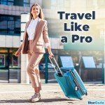 BlueCosto Luggage Tags (Small, Black, 10 PK) - Suitcase Tags w/Name ID Card & Heavy-Duty Metal Wire Loops - Bright Colored PVC Tags for Travel Baggage - Backpack Name Labels