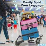BlueCosto Luggage Tags (Small, Black, 10 PK) - Suitcase Tags w/Name ID Card & Heavy-Duty Metal Wire Loops - Bright Colored PVC Tags for Travel Baggage - Backpack Name Labels