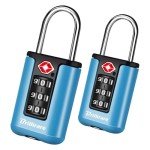 BRILLIRARE 2 Pack TSA Approved Luggage Locks, Combination Travel Padlock, 3-Digit Waterproof Lock, TSA Accepted Outdoor Keyless Resettable Lock for Lockers, Bags, Backpack, Gym, Gate-Blue