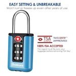 BRILLIRARE 2 Pack TSA Approved Luggage Locks, Combination Travel Padlock, 3-Digit Waterproof Lock, TSA Accepted Outdoor Keyless Resettable Lock for Lockers, Bags, Backpack, Gym, Gate-Blue