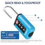 BRILLIRARE 2 Pack TSA Approved Luggage Locks, Combination Travel Padlock, 3-Digit Waterproof Lock, TSA Accepted Outdoor Keyless Resettable Lock for Lockers, Bags, Backpack, Gym, Gate-Blue