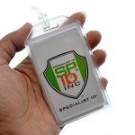 5 Pack - Premium Rigid Airline Luggage Tag Holders with 6" Worm Loops - Heavy Duty Hard Plastic -Suitcase ID Tag Identifiers with Business Card Insert Window by Specialist ID (Translucent/Clear)