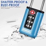 BRILLIRARE 2 Pack TSA Approved Luggage Locks, Combination Travel Padlock, 3-Digit Waterproof Lock, TSA Accepted Outdoor Keyless Resettable Lock for Lockers, Bags, Backpack, Gym, Gate-Blue