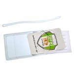 5 Pack - Premium Rigid Airline Luggage Tag Holders with 6" Worm Loops - Heavy Duty Hard Plastic -Suitcase ID Tag Identifiers with Business Card Insert Window by Specialist ID (Translucent/Clear)