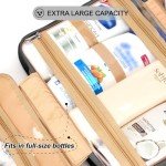 COOSKY Travel Hanging Toiletry Bag for Women, Holds Full-Size Shampoo, with Jewelry Organizer Compartment, Extra Large Makeup Bag, Waterproof Cosmetic Bag, Toiletries Kit Set with Trolley Belt, Black