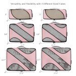 BAGAIL 6 Set Packing Cubes,Travel Luggage Packing Organizers(6Set Pink)