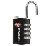 5 Pack TSA Luggage Locks with 4 Digit Combination – Heavy Duty Set Your Own Padlocks for Travel, Baggage, Suitcases & Backpacks - Black