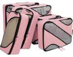 BAGAIL 6 Set Packing Cubes,Travel Luggage Packing Organizers(6Set Pink)