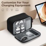 Wedama Toiletry Bag for Men, Medium Hanging Travel Toiletry Bag, Extra Electronic Organizer Bag Waterproof Travel Bag for Toiletries with PU Handle for Travel Business Trips Swim Camping, Black&Brown