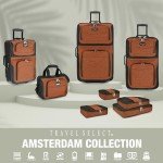 Travel Select Amsterdam Expandable Rolling Upright Luggage, Navy, Checked-Large 29-Inch