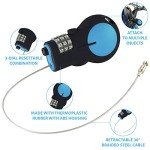 Lewis N. Clark TSA Approved Padlock & Bike Lock for Luggage + Travel, Set Your Combo w/30in Retractable Steel Cable, Blue, One Size