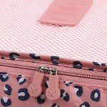 Luggage Cubes,Mossio 7 Pack Lightweight Toiletry Organizer Space Saver Travel Accessories Pink Leopard