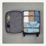 Amazon Basics Luggage, 25" Medium Checked Softside Suitcase With Wheels, With Four 360-Degree Multi-directional Spinner Wheels, Expandable Space, Zippered Pocket and Straps, Telescopic Handle, Black