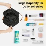 Vorspack Toiletry Bag Hanging Dopp Kit for Men Water Resistant Canvas Shaving Bag with Large Capacity for Travel- Black