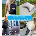 Sidney Sleep Mini Travel Size Neck Pillow - Knee, Back Lumbar and Support - Small Curved Pillow - 14 x 19 Inches - Adjustable Loft - Washable - Drawstring Backpack Included (Mini - Grey)