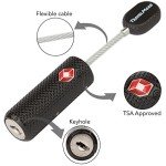 4 Pack TSA Approved Luggage Locks with Keys for Travel – Flexible Ultra Secure Mini Key Padlock & Metal Zinc Alloy Material – Black