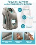 JefDiee Inflatable Travel Pillow, Airplane Neck Pillow Comfortably Supports Head and Chin for Airplanes, Trains, Cars Office Napping on The Tray Table (Grey)
