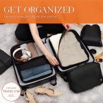 HOTOR Packing Cubes for Suitcases - 6 Pieces, Light Packing Cubes for Travel, Premium Suitcase Organizer Bags Set, Space-Saving Luggage Organizers, Travel Accessories and Essentials, Black