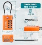 ANVIL 4 Digit Luggage Locks, TSA Locks for Luggage, Advanced TSA008 core, Alert Indicator for Your Travel Lock, Suitcase Lock. (2, Orange)