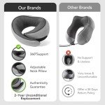 SZXYX Neck Travel Pillows for Airplanes, 100% Pure Memory Foam Neck Pillow for Airplanes, Comfortable Breathable Cover, 360° Support Stowable Pillows for Sleeping, Car, Airport Travel Essentials L