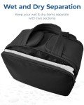 BAGSMART Travel Toiletry Bag, Lightweight Large Wide-open Travel Bag for Women, Puffy Cosmetic Makeup Bag Organizer with Handle for Accessories,Essentials, Toiletries, Black