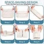 28 Pcs Packing Cubes Packing Organizers Luggage Organizer Bags Foldable Travel Luggage Cubes Suitcases Organizer Bags (Light Color)