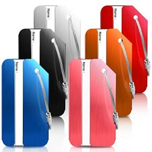 Luggage Tags for Suitcases Aluminum 6 Pack Tags with Name Tag Address Tag Suitable for Travel Essentials Luggage Accessories Suitcase Bags Backpacks