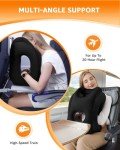 Sunany Travel Pillow, Inflatable Neck Pillow Used for Airplanes/Cars/Buses/Trains/Office Napping with Eye Mask/Earplugs (Balck)