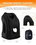 Sunany Travel Pillow, Inflatable Neck Pillow Used for Airplanes/Cars/Buses/Trains/Office Napping with Eye Mask/Earplugs (Balck)