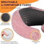 Vzpeun Travel Pillow - Hooded Neck Pillow Airplane, Memory Foam Pillow for Plane, Office, Cars Sleeping, Long Flight Must Haves, Road Trip Essentials Accessories for Adults (Red)