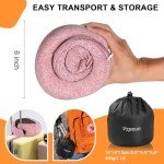 Vzpeun Travel Pillow - Hooded Neck Pillow Airplane, Memory Foam Pillow for Plane, Office, Cars Sleeping, Long Flight Must Haves, Road Trip Essentials Accessories for Adults (Red)