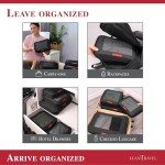 LeanTravel Compression Packing Cubes for Travel Organizers with Double Zipper (6-Pack (2L+2M+2S), Black)