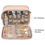BAGSMART Toiletry Bag for Women, Large Toiletry Bag Water-resistant Makeup Cosmetic Organizer Bag Door Room Essentials for Accessories, Shampoo, Full Sized Container, Toiletries (Medium, Pink)
