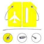 5Pack Silicone Luggage Tag with Name ID Card Perfect to Quickly Spot Luggage Suitcase by Ovener (Yellow)