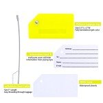 5Pack Silicone Luggage Tag with Name ID Card Perfect to Quickly Spot Luggage Suitcase by Ovener (Yellow)