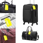 5Pack Silicone Luggage Tag with Name ID Card Perfect to Quickly Spot Luggage Suitcase by Ovener (Yellow)