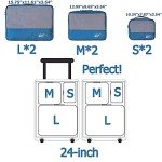 Packing Cubes Set Travel Luggage Organizers Suitcase Lightweight Accessories (Sky Blue)