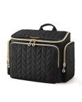 BAGSMART Travel Toiletry Bag, Large Wide-open Travel Bag for Toiletries, Makeup Cosmetic Travel Bag with Handle-Black